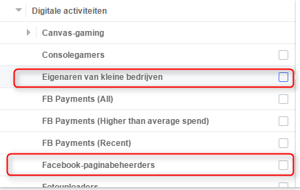 Gedrag targetten facebook ads