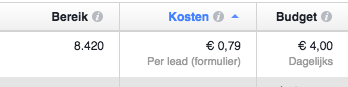 Lage kosten per conversie