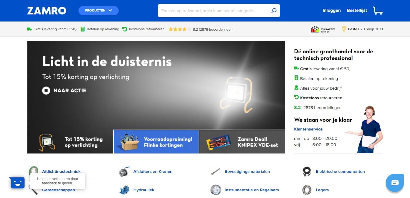 b2b webshops zamro